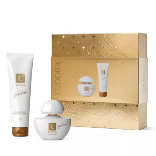 Eudora Golden Kit Presente Natal: Eau de Parfum 35ml + Creme Hidratante Desodorante Corporal 100g em Oferta na Shopee