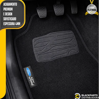 Jogo Tapete De Carpete Personalizado Ford Luxo Preto