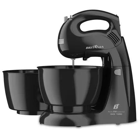 Batedeira Britânia 500W 4 velocidades Pérola 550 Double Bowl
