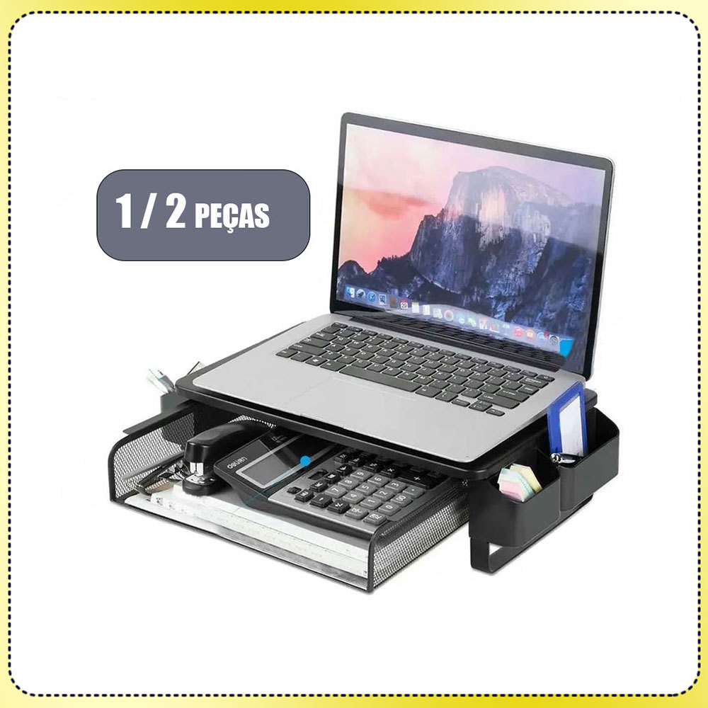 Suporte para laptop com gavetas e trilhos laterais para armazenamento ...