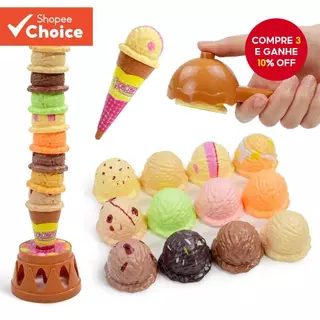 Crianças Fingem Jogar Cozinha Conjunto Empilhável Sorvete Brinquedos Para Diversão Educacional , Presente De Aniversário em Oferta na Shopee