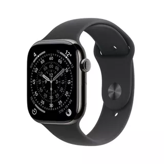 Apple Watch Series 11 GPS + Cellular - Caixa ardósia de titânio – 46 mm - Pulseira esportiva preta – P/M