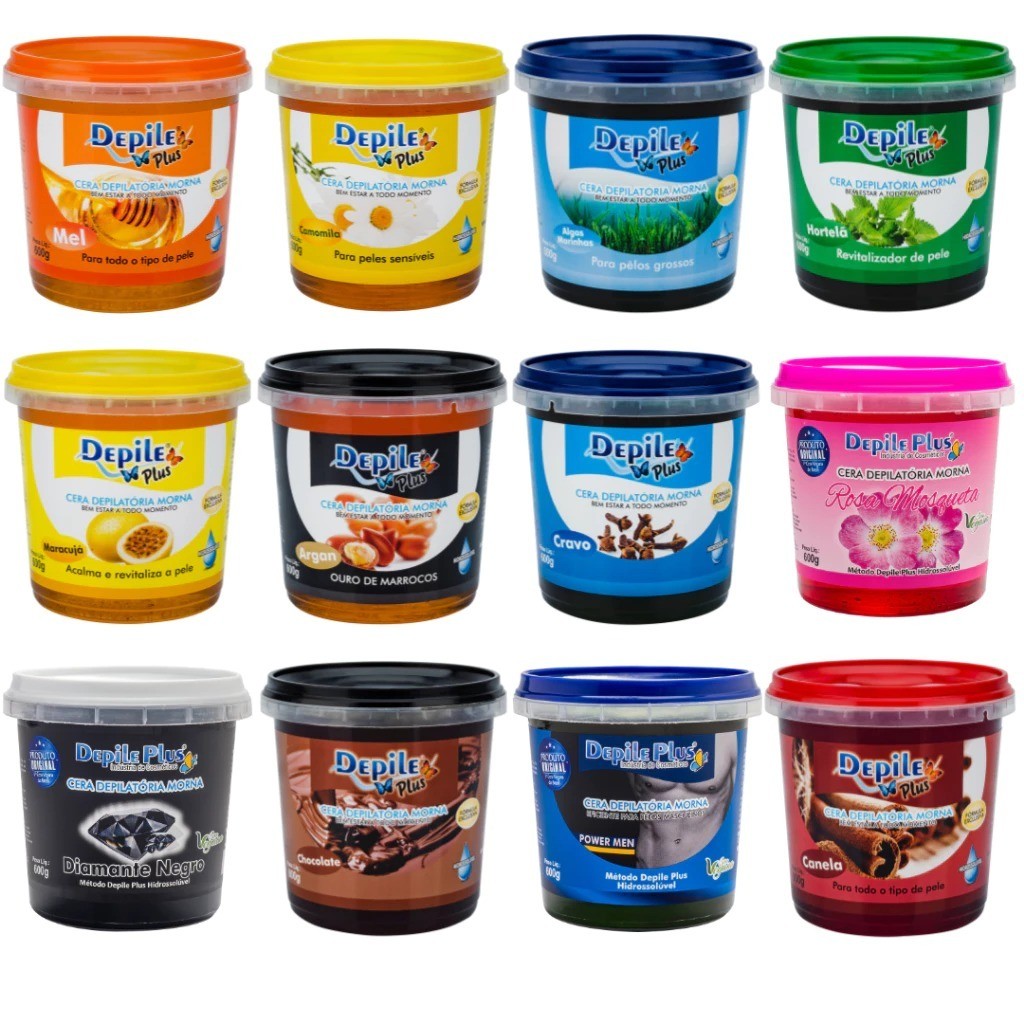 Cera Depilatória intima Hidrossolúvel para Depilação Depile Plus 600g ...