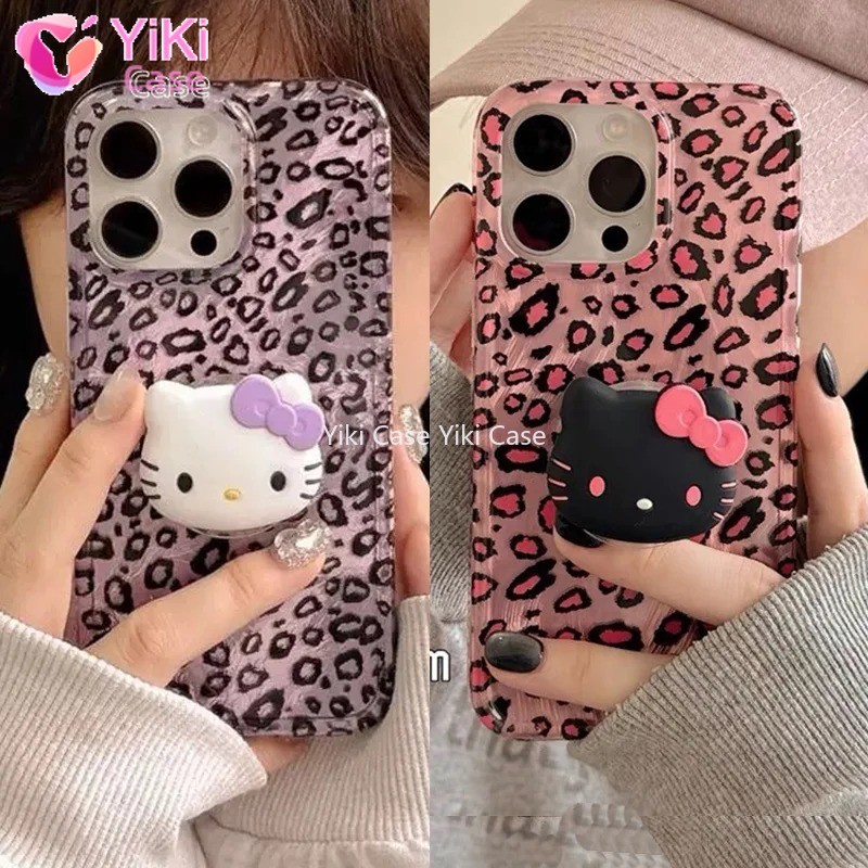Leopardo 3D Hello Kitty Grip Tok Titular Forro A Laser Caso De Telefone ...
