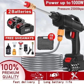 Lavadora Alta Pressão Portátil Recarregável - Kit com Maleta e Acessórios, Sem Fio para Carros e Jardim
