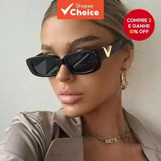 Óculos De Sol Pequenos Quadrados Modernos Do Quadro V Para A Proteção UV Das Mulheres em Oferta na Shopee