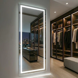 Espelho Gigante 170x70 com LED Touch 3 Cores Luz Corpo Inteiro Quarto Closet Banheiro Bivolt Luxo em Oferta na Shopee