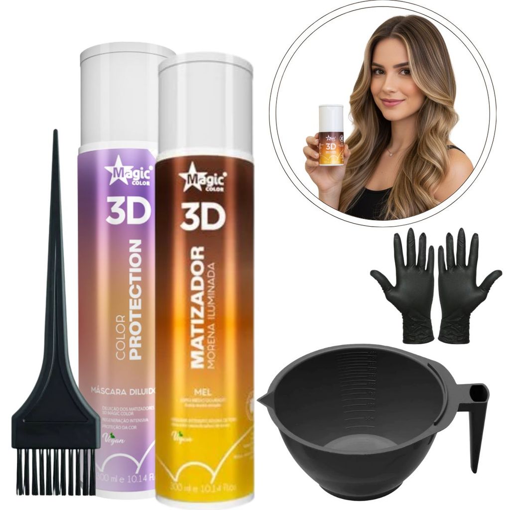 Kit Matizador Morena Iluminada Mel 300ml + Mascara Diluidora 300ml ...