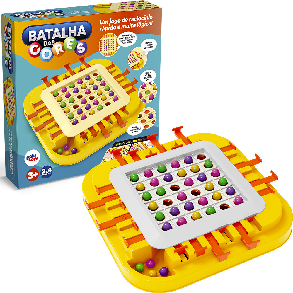 Jogo De Tabuleiro Batalha Das Cores Colorido E Divertido | Shopee Brasil