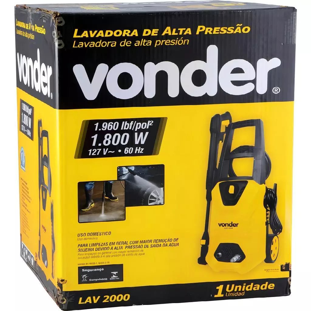 Lavadora De Alta Pressão Lav 2000 Vonder Cor Amarelo