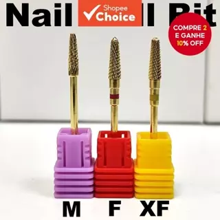 Kit Com 3 Brocas De Tungstênio Dourado, Guarda-chuva E Guarda-chuva Médio Profissionais Para Unhas De Gel Porcelana em Oferta na Shopee