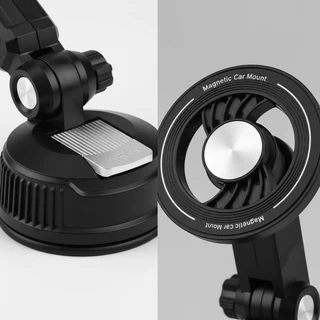 Suporte Veicular Magnético para Celular com Ventosa Reforçada Rotação 360° Ajustável