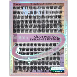 New Show Cílios extensão de Cilios Postiços -Tufos sem Nó-SH073/SR054-0.07-D 9-14MIX em Oferta na Shopee