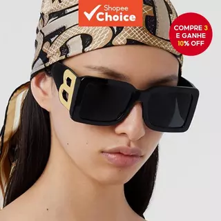 Óculos De Sol De Armação Quadrada Para Mulheres , Homens , Grande Retrô , Proteção UV em Oferta na Shopee