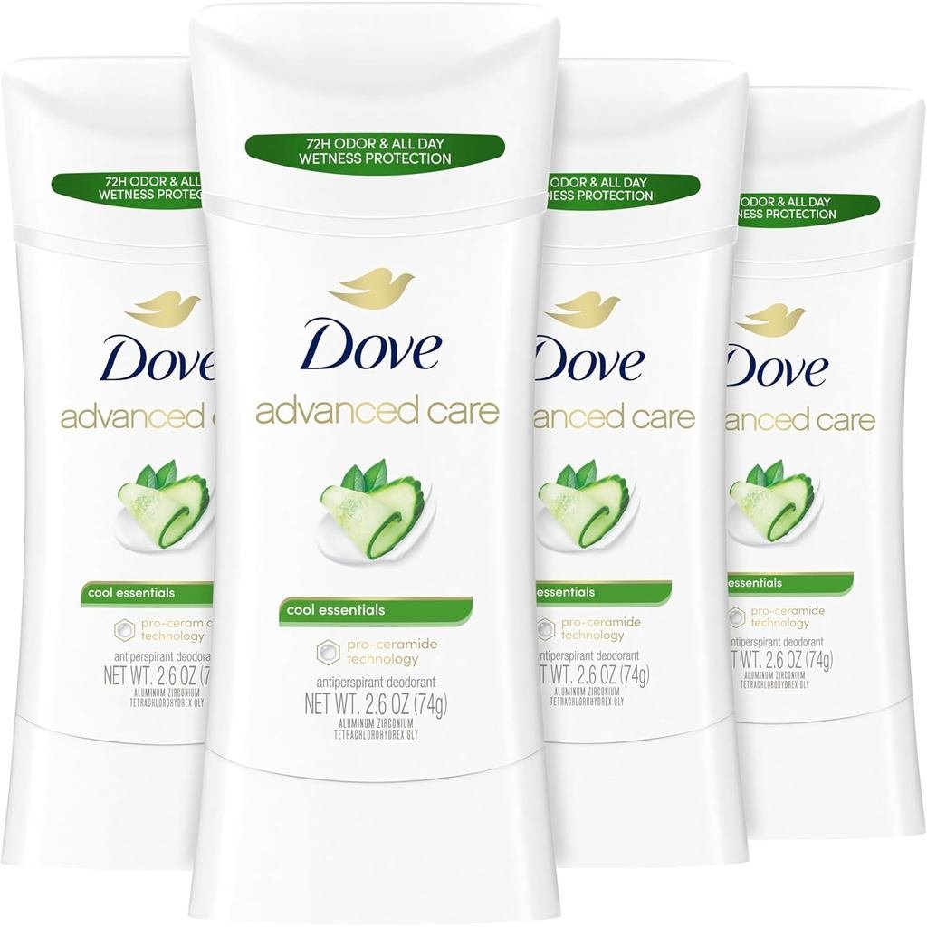 Dove Advanced Care Antiperspirant Deodorant Stick Cool Essentials 4 ct ...