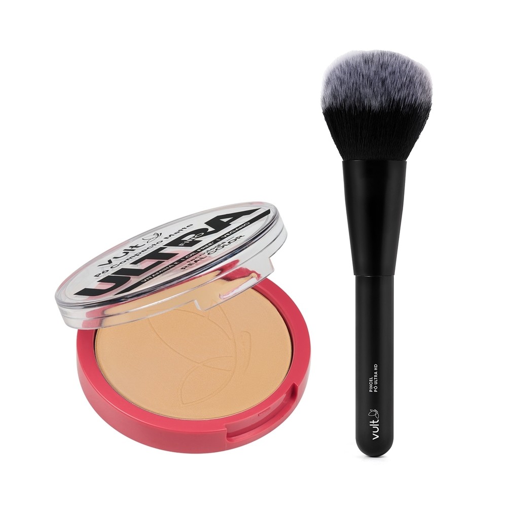 Combo Pó Compacto Matte Cor V430 + Pincel para Pó Ultra HD | Shopee Brasil
