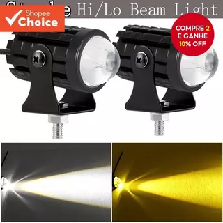 Refletor Estroboscópico De Duas Cores Para Motocicleta , Feixe Alto/Baixo , Faróis De Condução , Branco , Amarelo , Flas em Oferta na Shopee