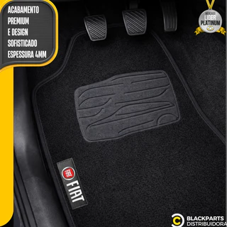 Jogo Tapete De Carpete Personalizado Fiat Luxo Preto