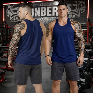 Kit 2 Regatas Plus Size Longline Masculina Oversized - Combo Poliéster para Treino
