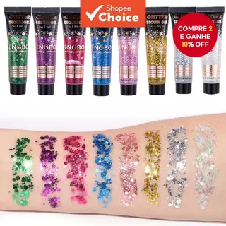 gel De Lantejoulas A Laser , Brilho Facial E Corporal , Creme De Sombra , Coloridas , Loção De Desempenho em Oferta na Shopee