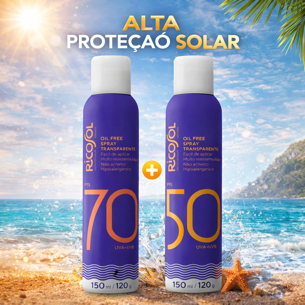 Protetor Solar Spray Aerosol 70/50 FPS Transparente Vegano Hidratante ...