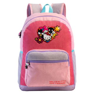 Mochila Feminina Estampa Hello Kitty Corduroy Veludo Cotelê em Oferta na Shopee