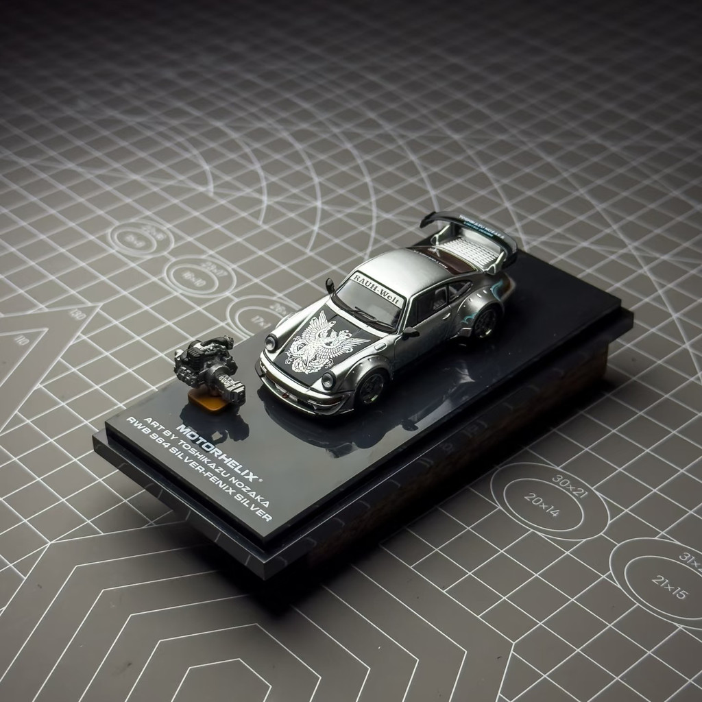 Motorhelix-MH 1/64 Porsche RWB 964 Silver Phoenix limited edition