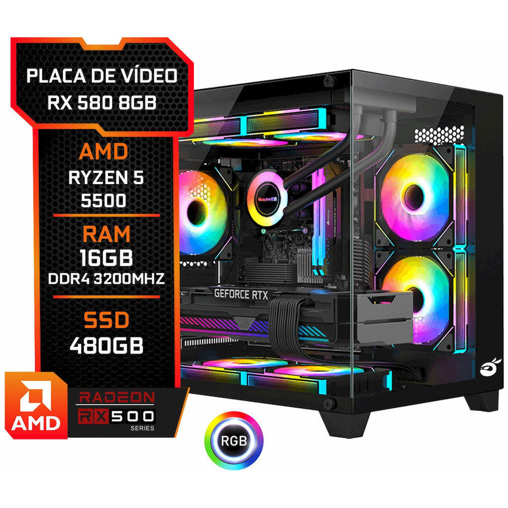 爆速ゲーミング Ryzen RX580-8G メモリ16G SSD720G Windows10 Pc Gamer Completo Rx 580 8gb, Ryzen 5, 16gb Ddr4, Ssd 240gb