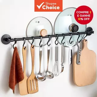 Gancho de Cozinha Forte Pendurado Haste Rotativa Pá de Colher Viscose Sem Perfuração em Oferta na Shopee