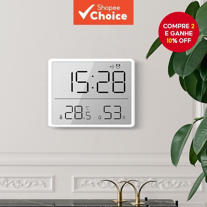 Relógio Eletrônico Ultrafino , Relógios Digitais Simples , Montado Na Parede , LCD , Multifuncional , Temperatura E Umid | Shopee Brasil
