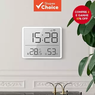 Relógio Eletrônico Ultrafino , Relógios Digitais Simples , Montado Na Parede , LCD , Multifuncional , Temperatura E Umid