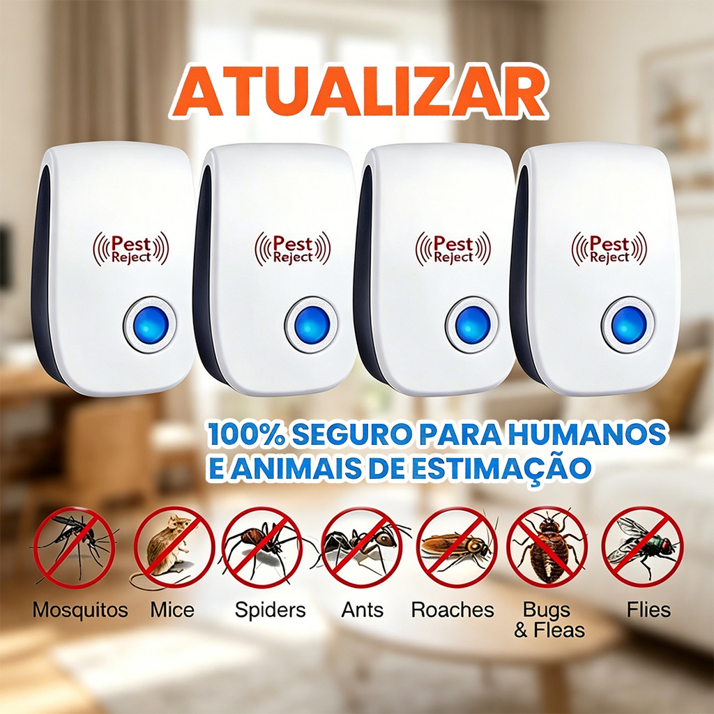 Repelente Eletrônico Ultrassônico Mosca Pernilongos Baratas Morcegos ...