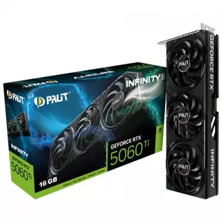 Placa de Vídeo Palit NVIDIA GeForce RTX 5060 Ti Infinity 3, 16GB, GDDR7, DLSS, Ray Tracing, NE7506T019T1-GB2061S
