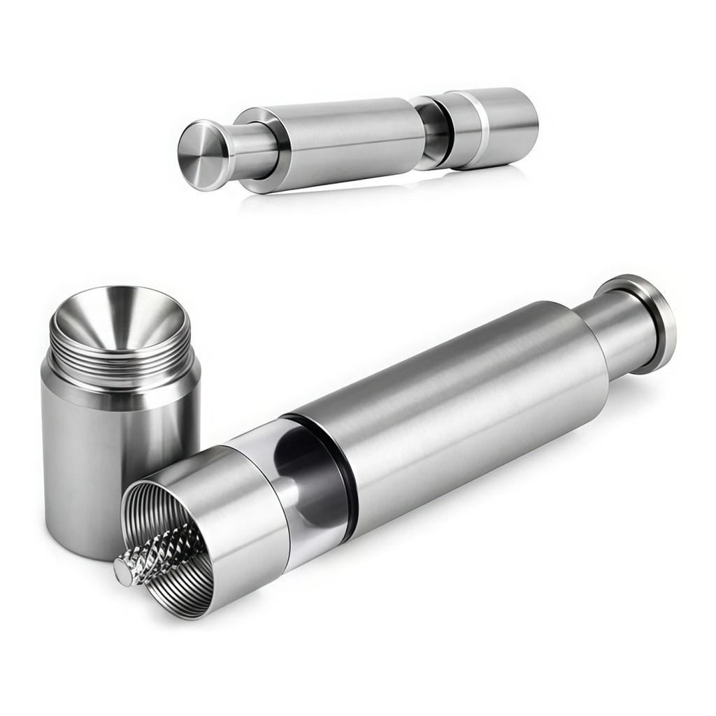 Moedor de Pimenta e Sal Manual Aço Inox Premium Botão Pressã