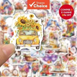 50pcs Autocolantes de Desenho Animado Flower Exquisite DIY Phone Case para iPad e iPhone em Oferta na Shopee