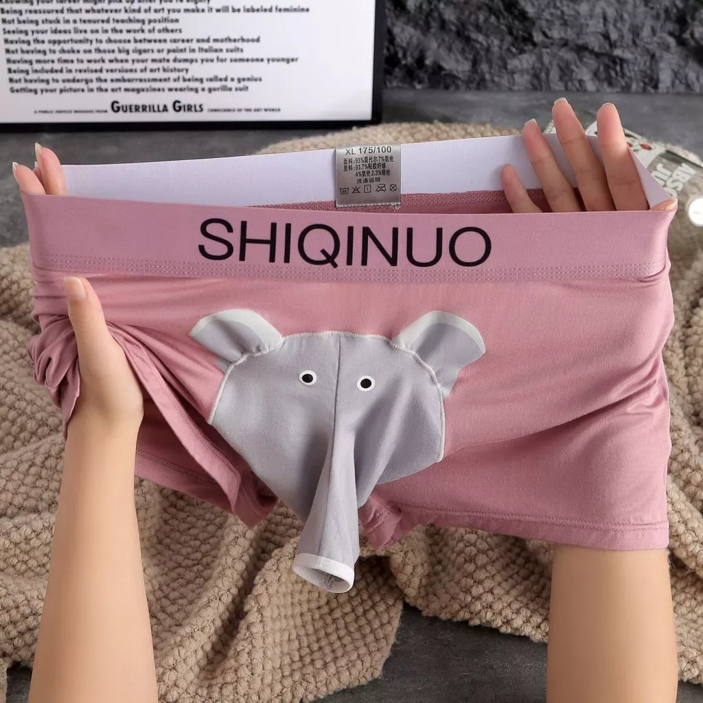 Elefante dos desenhos animados roupa interior Modal masculina respirável confortável Boxer juventude moda Shorts masculi