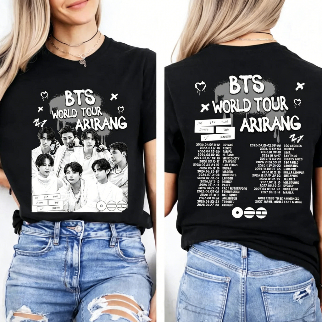 Camiseta Masculina Feminina Estampa J-Hope BTS World Turnê T-shirt