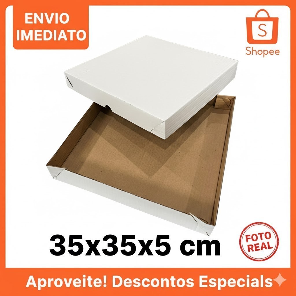 10 Caixas 35x35x5 para 100 Doces ou Salgados Montável - Envi
