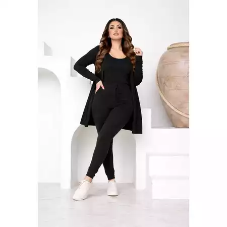 Conjunto Feminino 3 Peças Lãzinha Regata Calça Cardigã Outono Inverno