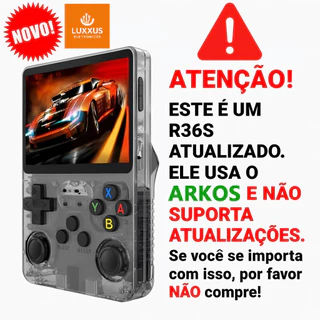 Console Portátil  De 15.000 Jogos Vídeo Game 64g Linux Tela IPS 3.5 Pol R36S em Oferta na Shopee