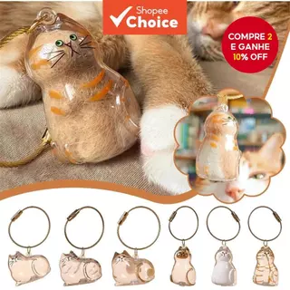  Conjunto de 6 Chaveiros de Pelo de Gato - Chaveiros Criativos para Armazenamento de Pelo de Cachorro
