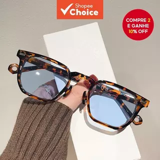 Óculos De Sol Quadrados Retrô UV400 Tons Gradientes Com Rebites Dobradiça De Metal Leopardo Para Homens E Mulheres em Oferta na Shopee