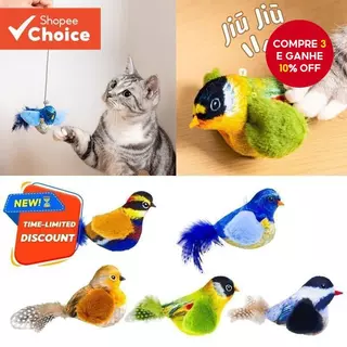 Brinquedos Interativos Para Gatos – Brinquedo Realista Com Som De Pássaro De Pelúcia Internos em Oferta na Shopee