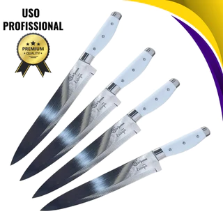 Conjunto 1 2 ou 4 Facas Linha Europa 26.8 cm em Aço Inox – Resistência, Precisão e Qualidade para Chefs e Churrasqueiros