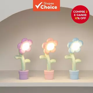 Luz Nocturna Floral LED De Escrivaninha Fofa De Cabeceira Decoração Do Quarto Das Crianças em Oferta na Shopee