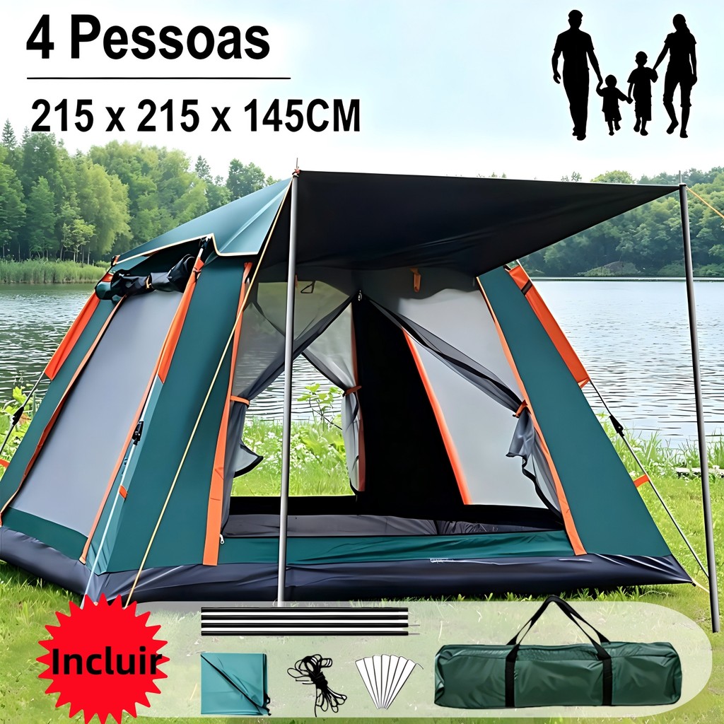 Barraca de Acampamento a Prova d'água,Barraca Camping Automático 3-4 ...
