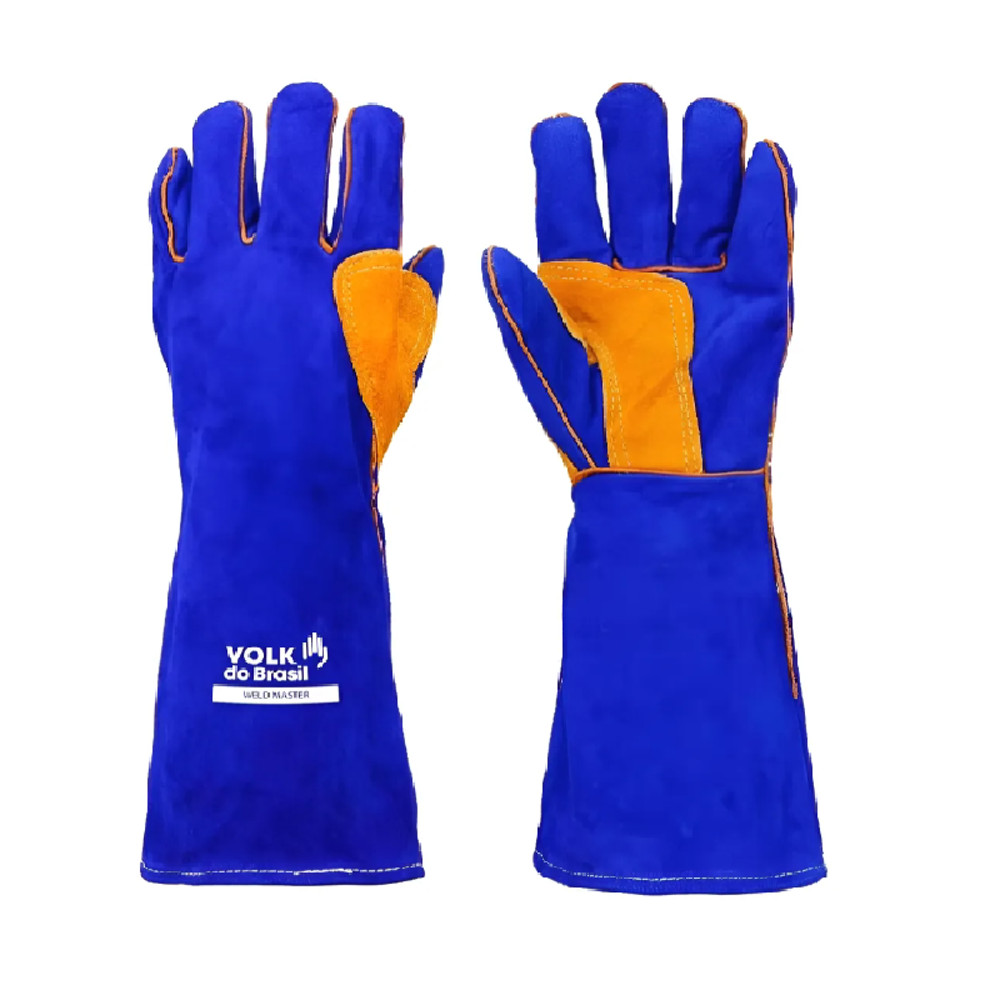 Luva de Raspa Soldador 41cm Weld Master Azul CA 19894 | Shopee Brasil