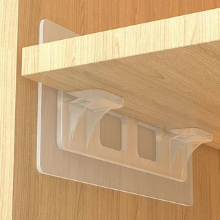 Suporte para Prateleira Kit Autoadesivo Transparente Sem Perfuração Furos Casa Armários de Parede WL-2615 em Oferta na Shopee