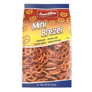 Mini Brezel Snackline Pretzels 300g Importado Original Pront