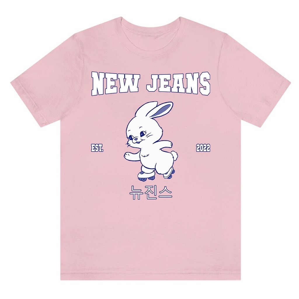 NewJeans Tシャツ Camiseta T-shirt Unissex Algodão NewJeans Bunny Grupo Kpop